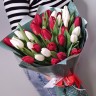 Красное и Белое Букет тюльпанов с доставкой в Пятигорске