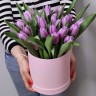 Тюльпаны в коробке Фиолет с доставкой в Пятигорске
