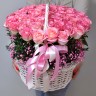 Розовое счастье Корзина роз с доставкой в Пятигорске